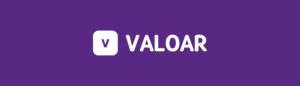 Marca Valoar em fundo roxo