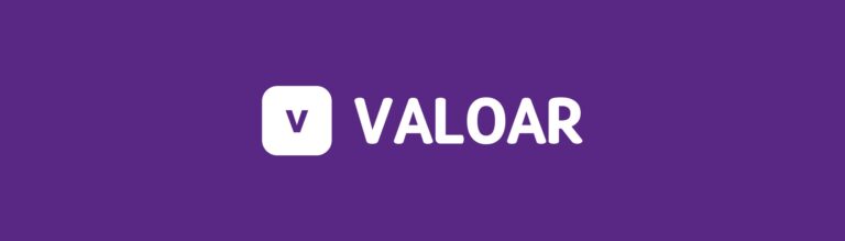 Marca Valoar em fundo roxo