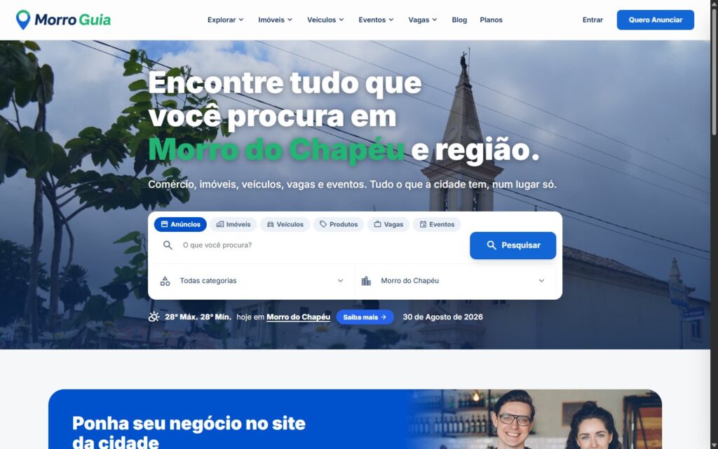 Guia comercial Morro Guia, feito pela Valoar