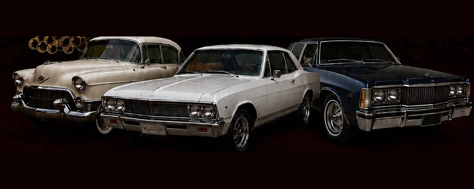 Três carros clássicos no cartaz do Encontro de Carros Antigos em Morro do Chapéu, 19 e 20 de setembro de 2026