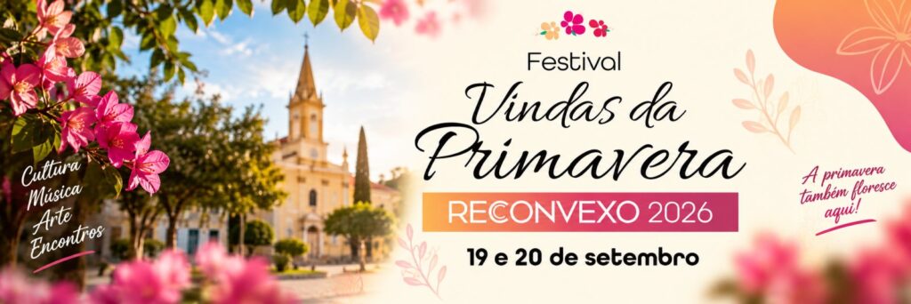 Cartaz do Festival Vindas da Primavera na Vinícola Reconvexo, em Morro do Chapéu, 19 e 20 de setembro de 2026
