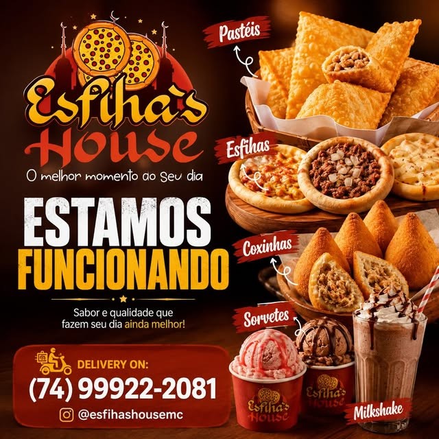 Esfiha's House funcionando com delivery em Morro do Chapéu