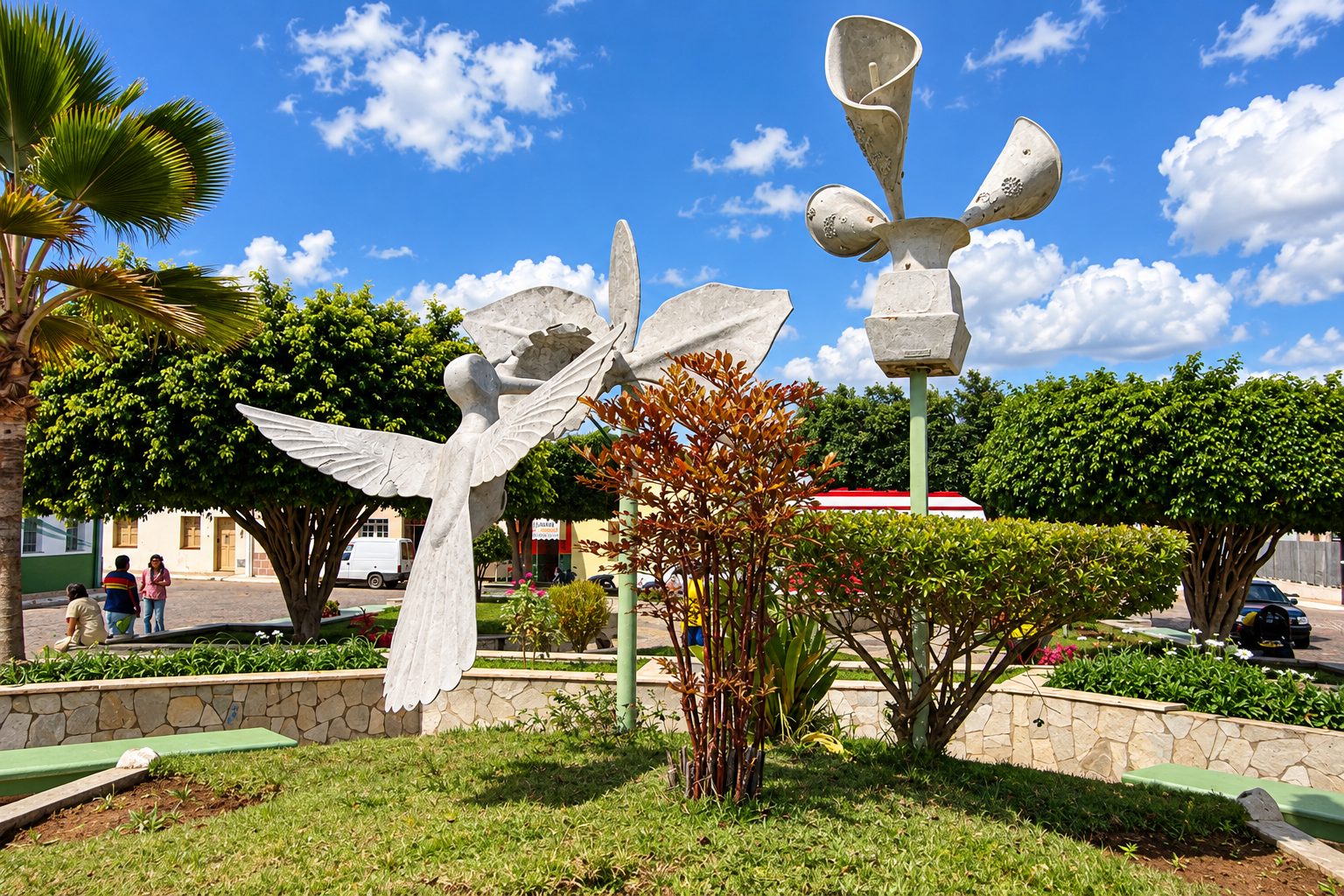 Praça da Bandeira, no centro de Morro do Chapéu