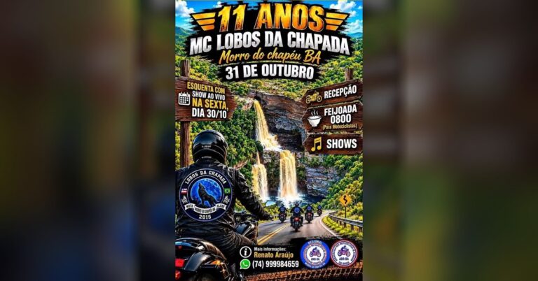 11 Anos do MC Lobos da Chapada: encontro de motociclistas