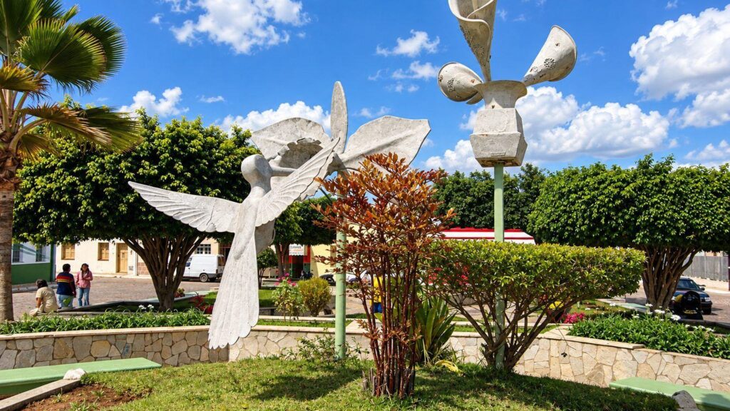 Esculturas da Praça da Bandeira, no Centro, em Morro do Chapéu